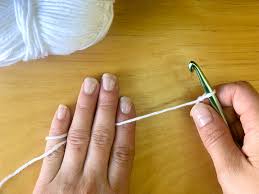 holding yarn and hook